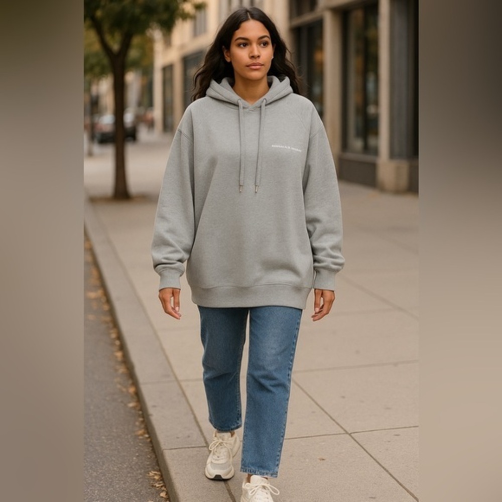 Ragdoll Los Angeles Grey Mélange Super Oversized Hoodie Sweatshirt NWT L #2446